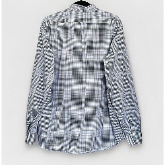 Faconnable Men’s Blue Plaid Long Sleeve Business Button Down Dress Shirt Size L - Picture 5 of 5